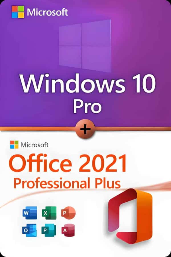 Microsoft Windows 10 Professional + Microsoft Office 2021 Professional Plus LICENSE FOR 3 DEVICES