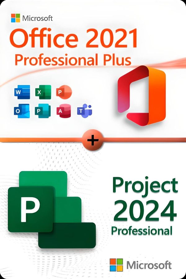 Microsoft Office 2021 Professional Plus + Microsoft Project 2024 Professional license for 3 devices