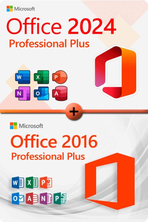 Microsoft Office 2024 Professional Plus + Microsoft Office 2016 Professional Plus LICENSE FOR 3 DEVICES