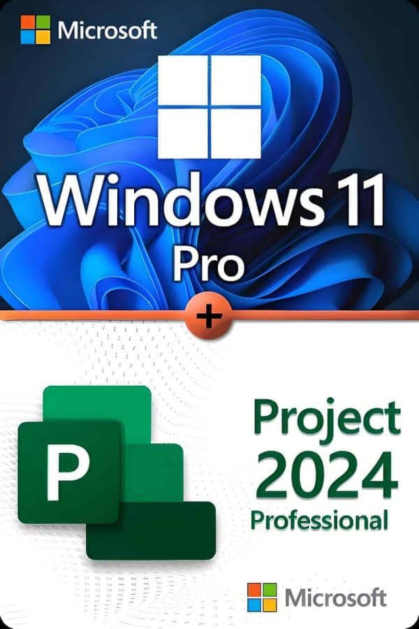 Microsoft Windows 11 Professional + Microsoft Project 2024 Professional License for 3 devices